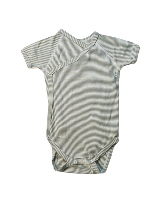 A Grey Short Sleeve Bodysuits from Petit Bateau in size 6-12M for neutral. (Front View)