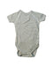 A Grey Short Sleeve Bodysuits from Petit Bateau in size 6-12M for neutral. (Front View)
