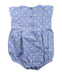 A Blue Sleeveless Rompers from Louis Louise in size 3-6M for girl. (Back View)