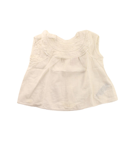 A White Sleeveless Tops from Bonpoint in size 6-12M for girl. (Front View)