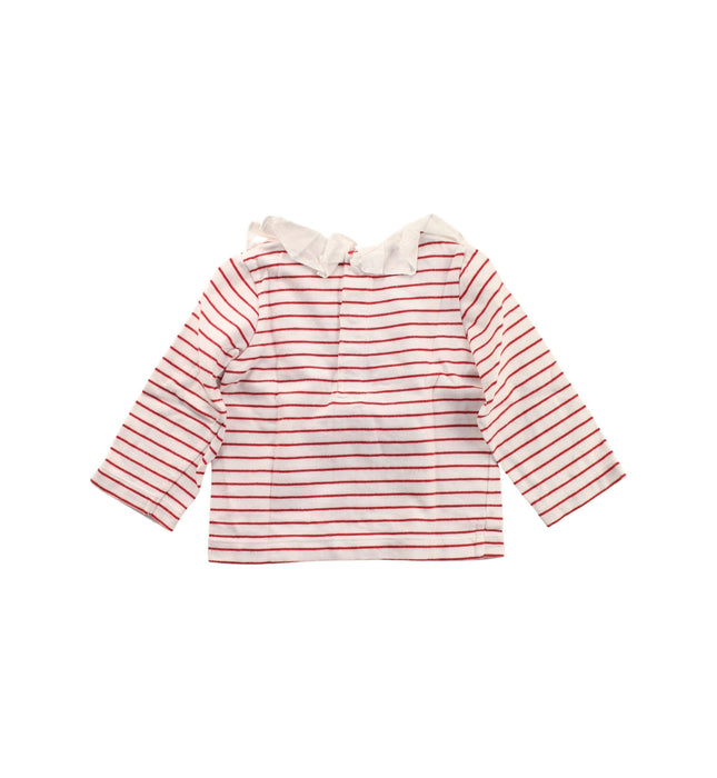 A Red Long Sleeve Tops from Jacadi in size 6-12M for girl. (Back View)