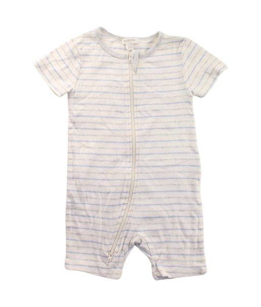 A White Short Sleeve Rompers from Purebaby in size 12-18M for boy. (Front View)