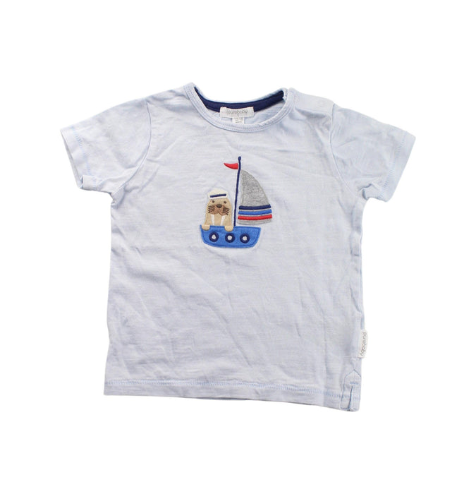 A White Short Sleeve T Shirts from Purebaby in size 12-18M for boy. (Front View)