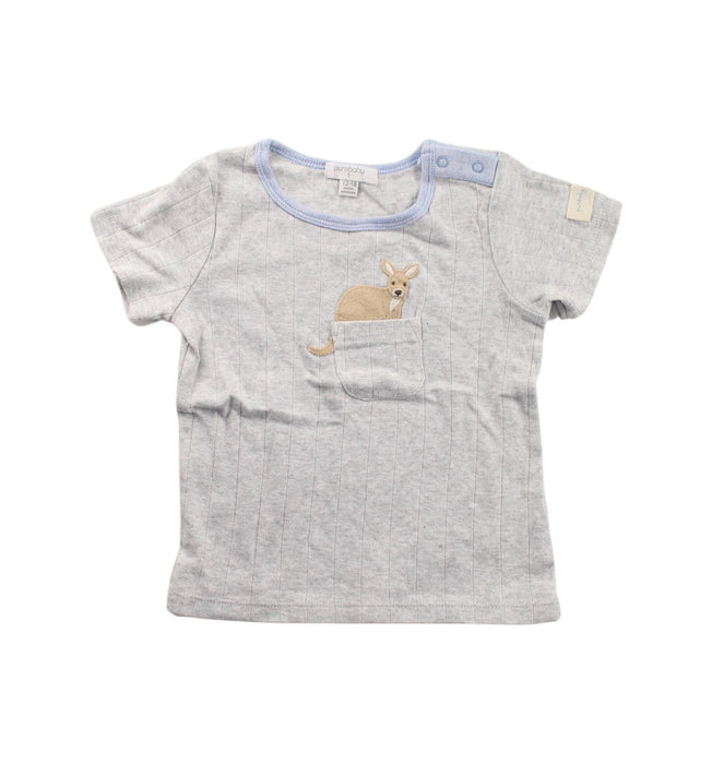 A White Short Sleeve T Shirts from Purebaby in size 12-18M for boy. (Front View)