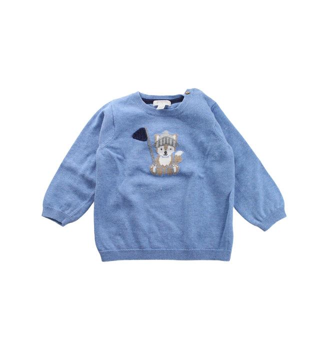 A Blue Knit Sweaters from Purebaby in size 12-18M for boy. (Front View)