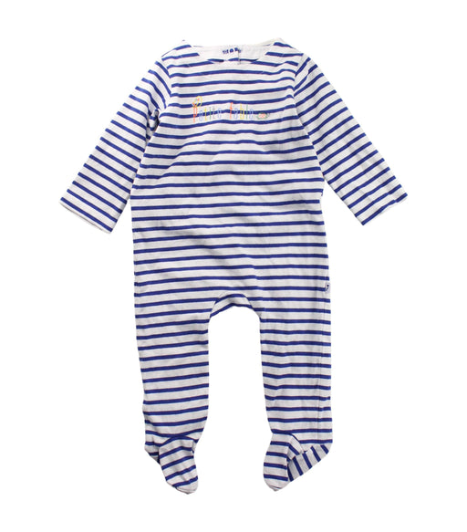 A Blue Onesies from Jacadi in size 6-12M for boy. (Front View)