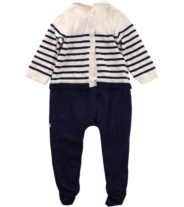 A Blue Onesies from Jacadi in size 6-12M for boy. (Back View)