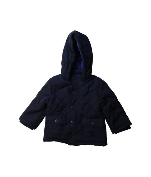 A Navy Puffer/Quilted Jackets from Jacadi in size 12-18M for girl. (Front View)