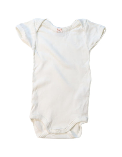 A White Short Sleeve Bodysuits from Petit Bateau in size 0-3M for neutral. (Front View)