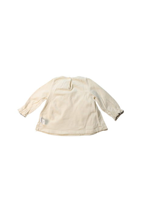A Ivory Long Sleeve Tops from Petit Bateau in size 3-6M for girl. (Back View)