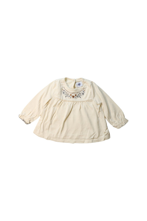 A Ivory Long Sleeve Tops from Petit Bateau in size 3-6M for girl. (Front View)