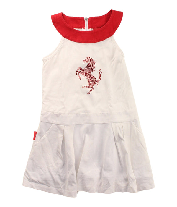 A White Sleeveless Dresses from Ferrari in size 3T for girl. (Front View)