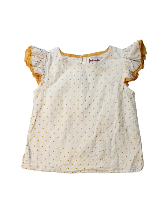 A Yellow Short Sleeve Tops from Fabindia in size 6T for girl. (Front View)