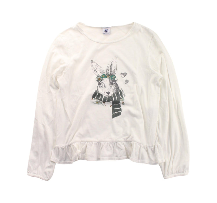 A White Long Sleeve Tops from Petit Bateau in size 10Y for girl. (Front View)