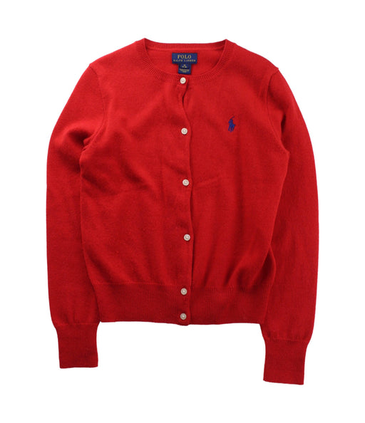 A Red Cardigans from Polo Ralph Lauren in size 8Y for girl. (Front View)