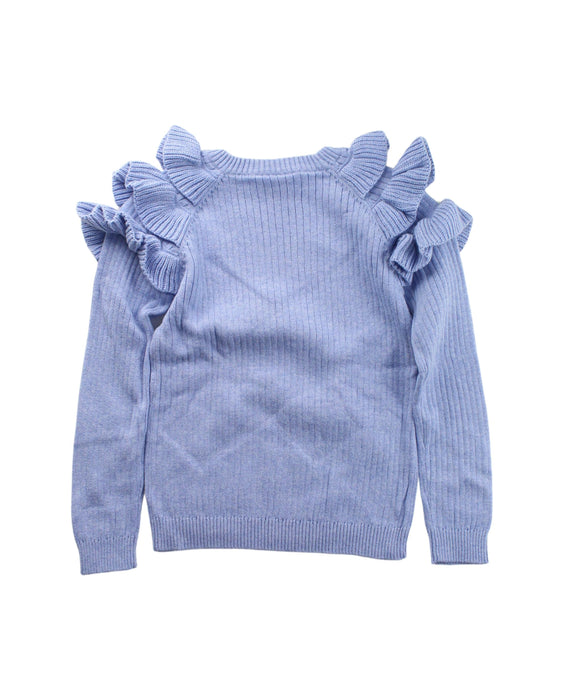 A Purple Knit Sweaters from Seed in size 4T for girl. (Back View)