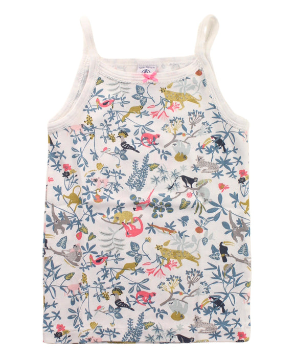 A White Sleeveless T Shirts from Petit Bateau in size 4T for girl. (Front View)