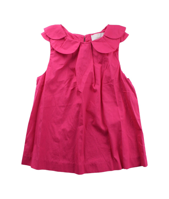 A Pink Sleeveless Tops from Jacadi in size 12Y for girl. (Front View)