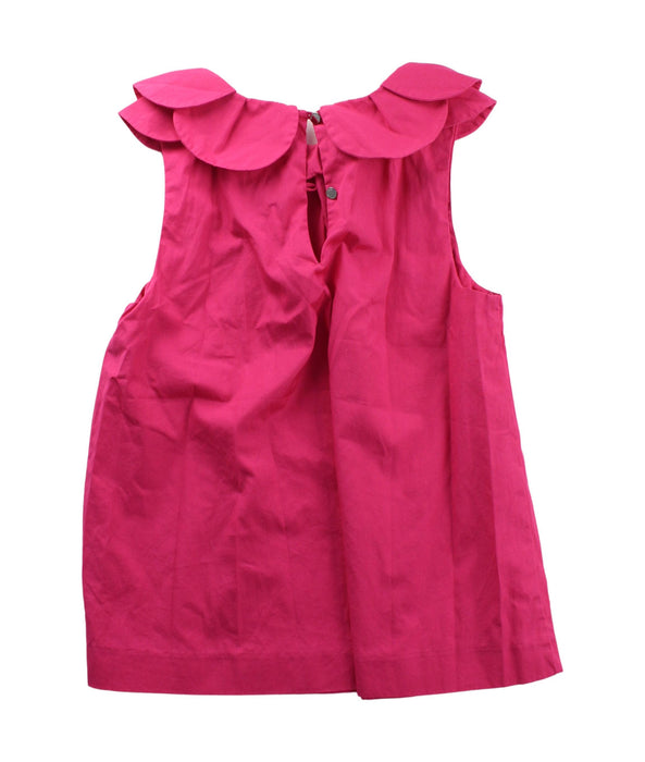 A Pink Sleeveless Tops from Jacadi in size 12Y for girl. (Back View)