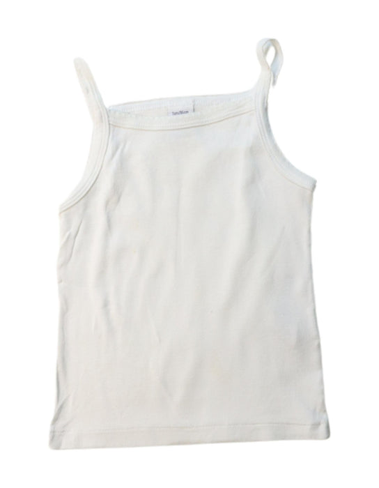 A White Sleeveless T Shirts from Petit Bateau in size 2T for girl. (Front View)