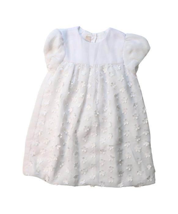 A White Short Sleeve Dresses from Chicco in size 12-18M for girl. (Front View)