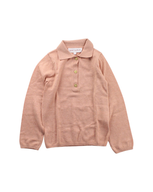 A Peach Knit Sweaters from Excuse My French in size 4T for girl. (Front View)