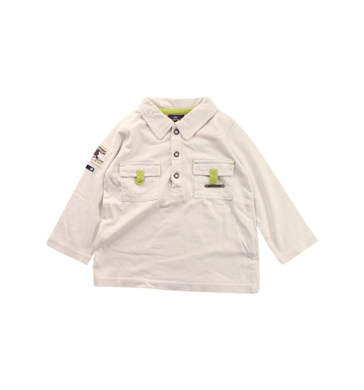A White Long Sleeve Polos from Sergent Major in size 12-18M for boy. (Front View)