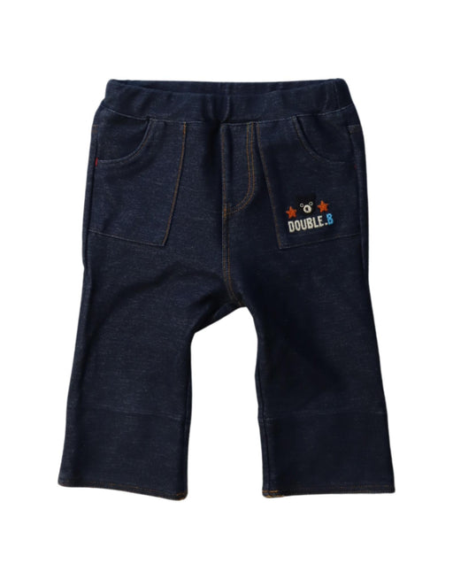 A Black Casual Pants from Miki House in size 6-12M for boy. (Front View)