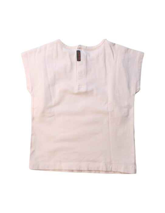A Pink Short Sleeve T Shirts from Momonittu in size 12-18M for girl. (Back View)