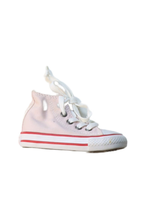 A Pink Sneakers from Converse in size 12-18M for girl. (Front View)