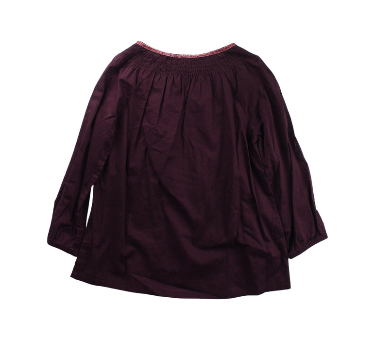 A Burgundy Long Sleeve Tops from Excuse My French in size 8Y for girl. (Back View)
