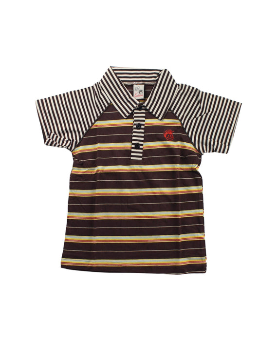 A Brown Short Sleeve Polos from Knuckleheads in size 3T for boy. (Front View)