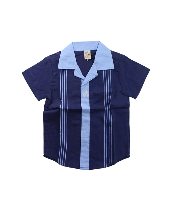 A Blue Short Sleeve Shirts from Knuckleheads in size 3T for boy. (Front View)