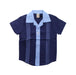 A Blue Short Sleeve Shirts from Knuckleheads in size 2T for boy. (Front View)