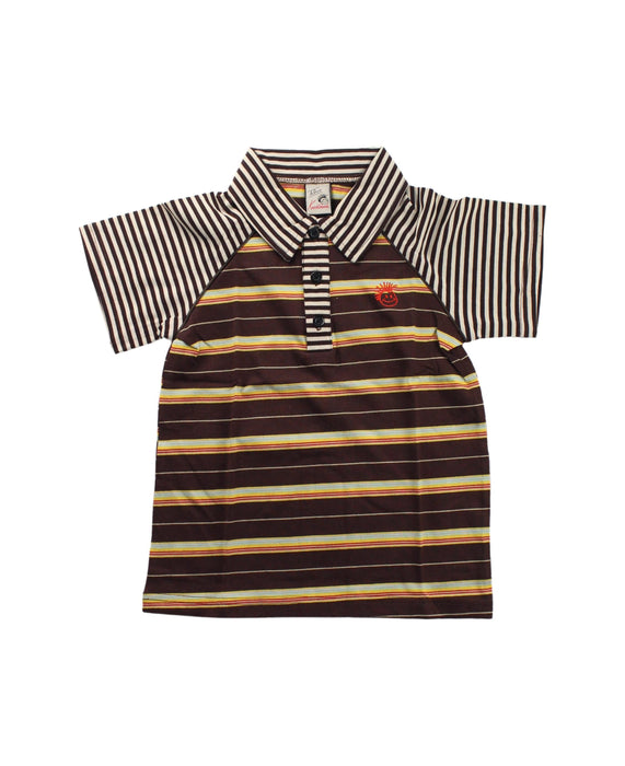 A Brown Short Sleeve Polos from Knuckleheads in size 4T for boy. (Front View)