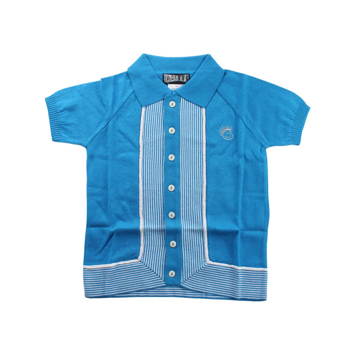 A Blue Short Sleeve Shirts from Knuckleheads in size 2T for boy. (Front View)