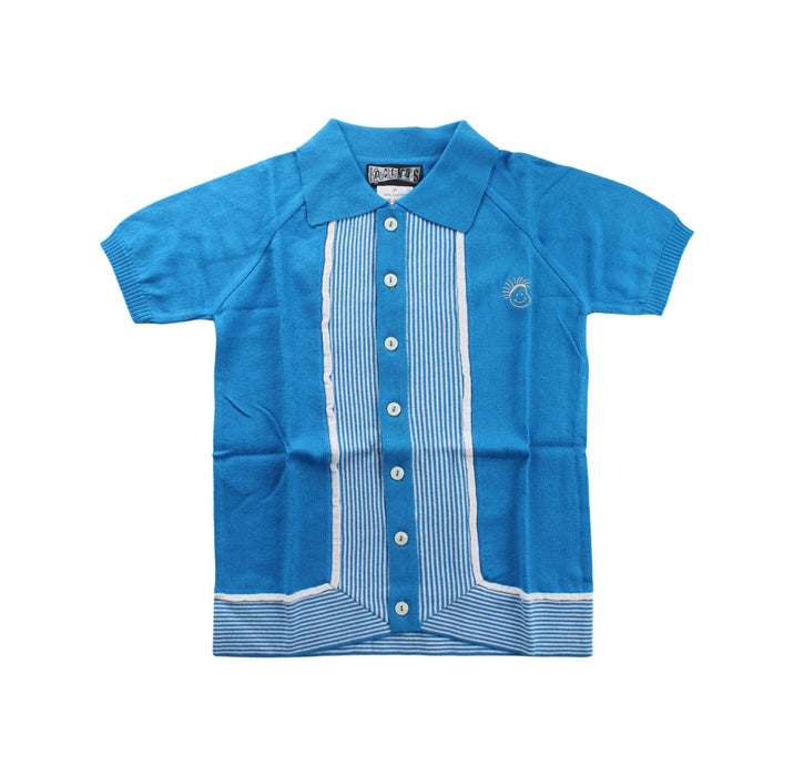 A Blue Short Sleeve Shirts from Knuckleheads in size 3T for boy. (Front View)