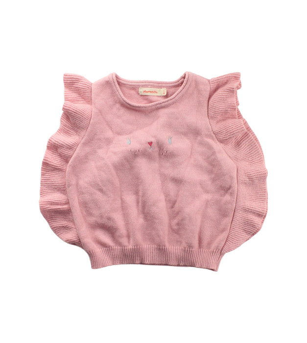 A Pink Short Sleeve Tops from Momonittu in size 2T for girl. (Front View)