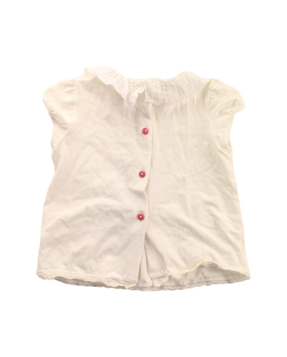 A White Short Sleeve Tops from Nanos in size 2T for girl. (Back View)