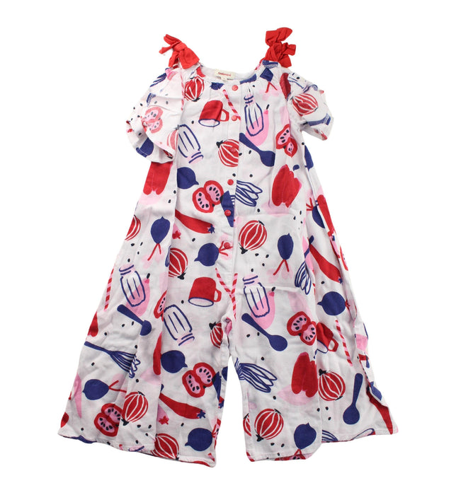 A White Long Overalls from Catimini in size 3T for girl. (Front View)