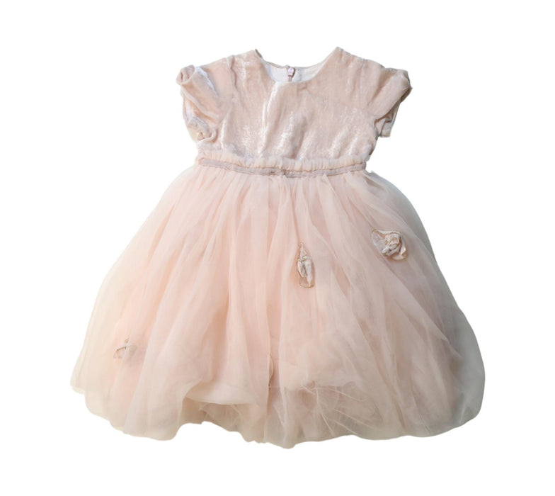 A Peach Short Sleeve Dresses from Monnalisa in size 12-18M for girl. (Front View)