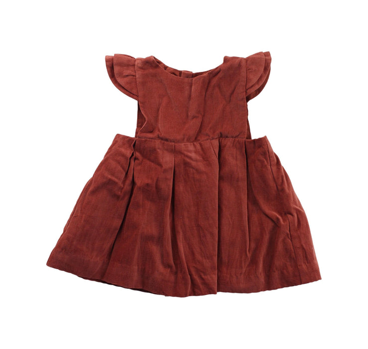 A Brown Overall Dresses from Jacadi in size 0-3M for girl. (Front View)