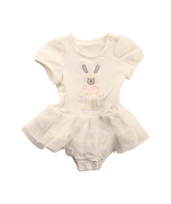 A White Short Sleeve Bodysuits from Nicholas & Bears in size 0-3M for girl. (Front View)