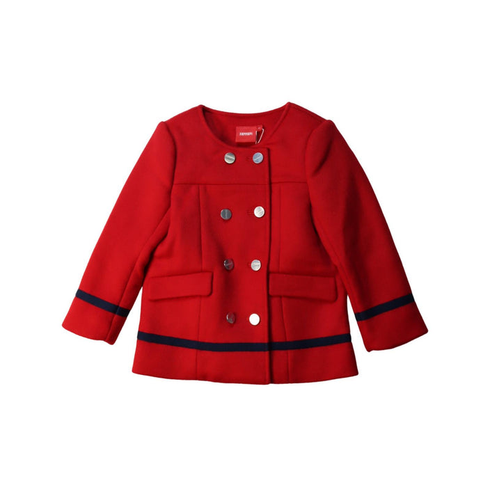 A Red Coats from Ferrari in size 4T for girl. (Front View)