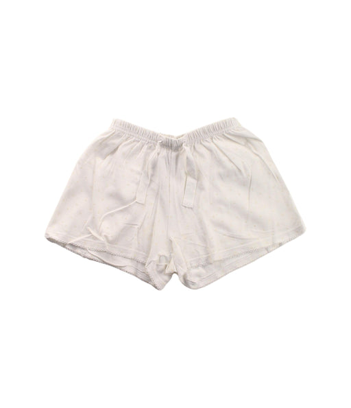 A White Shorts from Petit Bateau in size 4T for girl. (Front View)