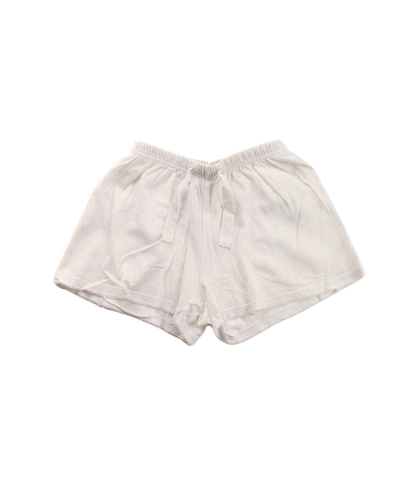 A White Shorts from Petit Bateau in size 4T for girl. (Front View)