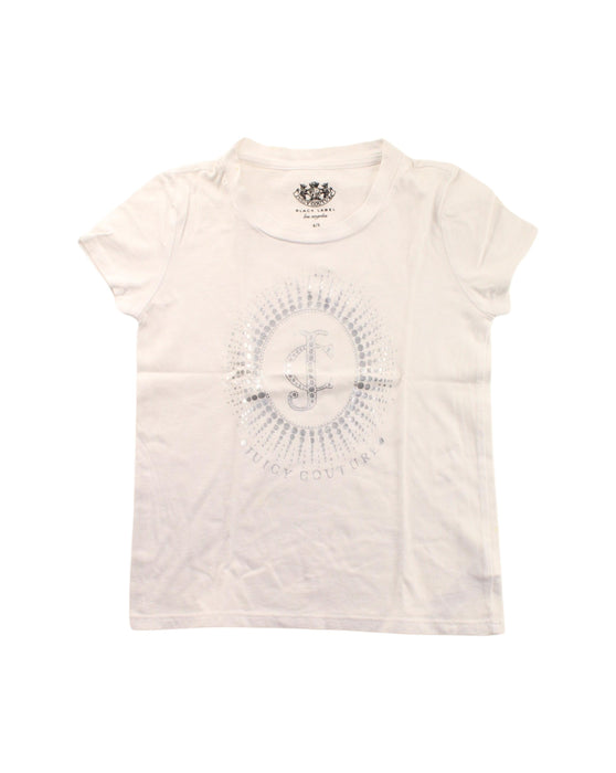 A White Short Sleeve T Shirts from Juicy Couture in size 4T for girl. (Front View)