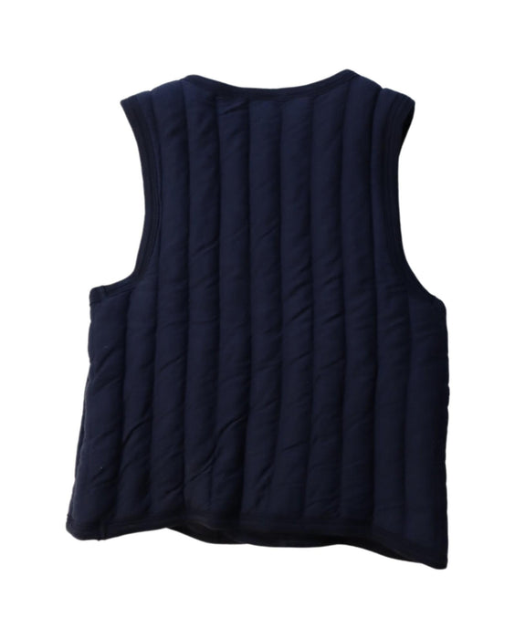 A Navy Outerwear Vests from Petit Bateau in size 6T for girl. (Back View)