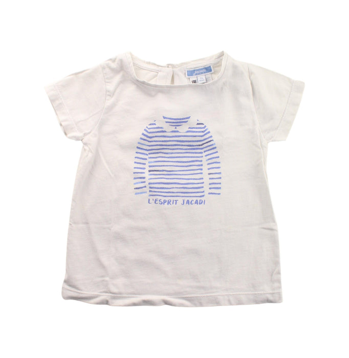 A White Short Sleeve T Shirts from Jacadi in size 3T for girl. (Front View)