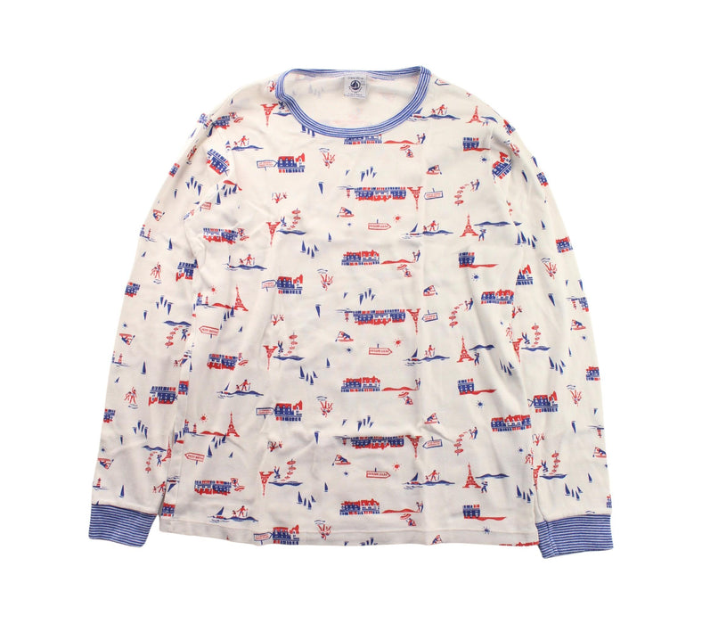 A White Pyjama Sets from Petit Bateau in size 12Y for boy. (Front View)